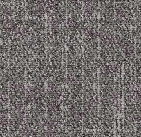 Carpet tile in a flecked mid grey, a salt-and-pepper loop pile
