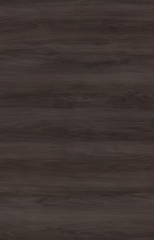 Plastic laminate cabinet face in a dark walnut wood grain